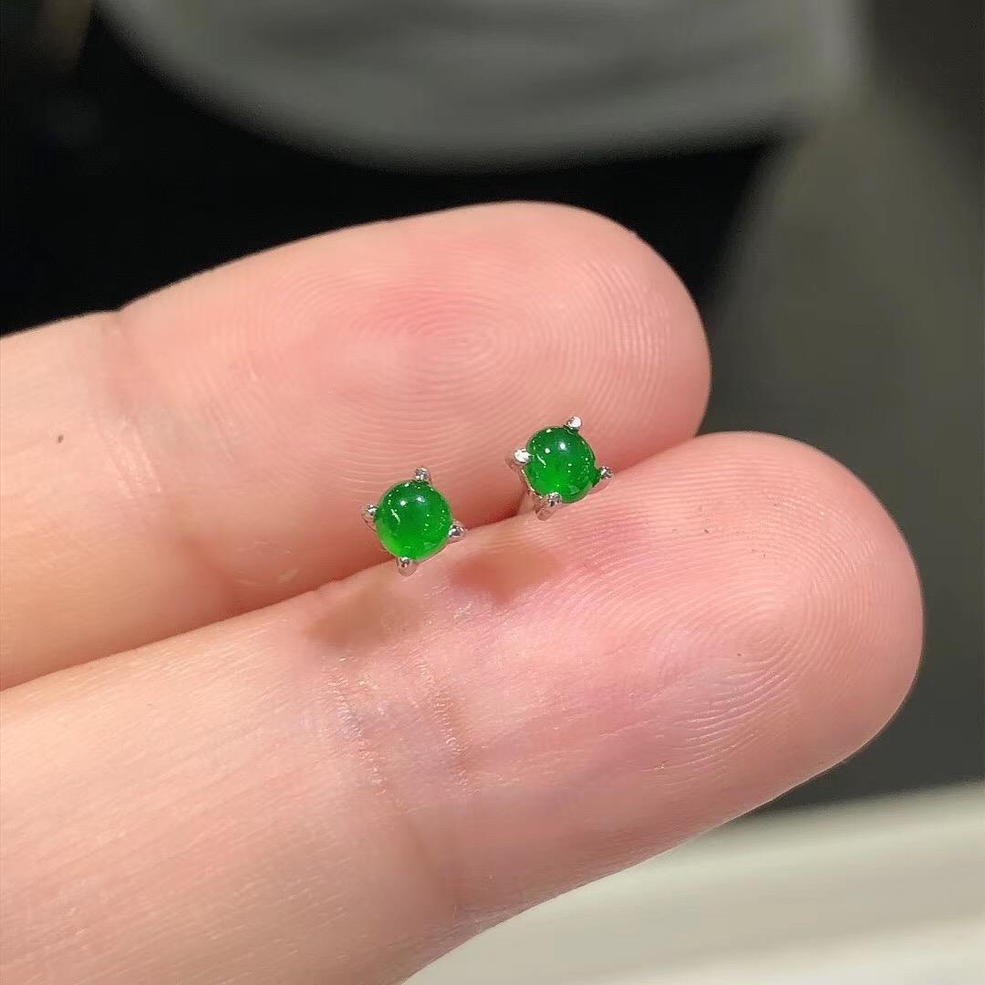 Imitation Chalcedony Female Green Egg Surface Natural Simple Rings