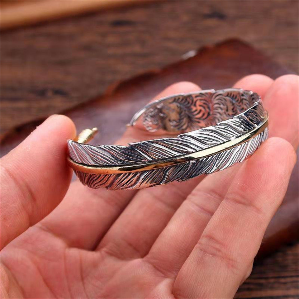 Men's Design Feather Opening Adjustable Size Strong Price Bracelet
