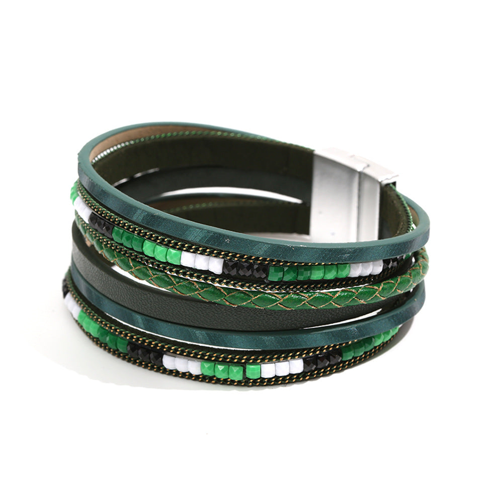 Bohemian Style Woven Magnetic Buckle Hand Strap Bracelets