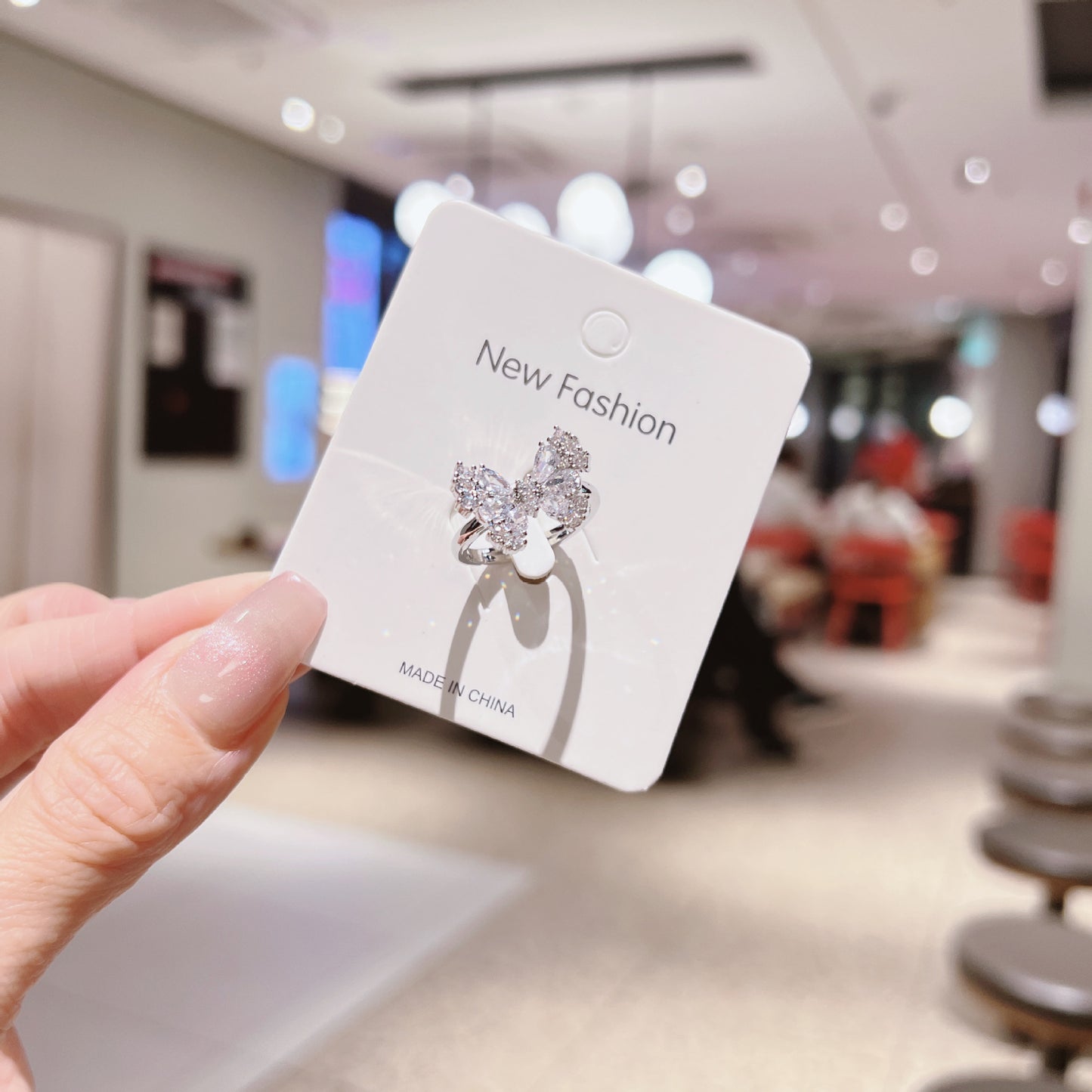 Zircon Flower Niche Style Fashion Design Ice Ring