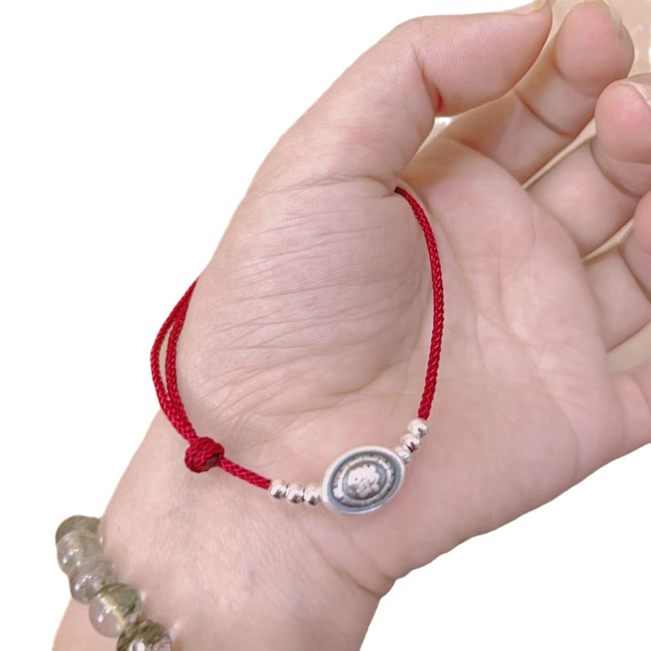 Women's & Men's Fu Character Ingot Couple Woven Red Bracelets