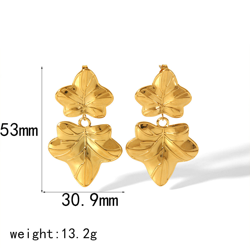 Flower Niche High-grade Butterfly Stainless Steel Earrings