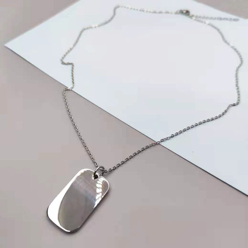 Tag Man's Stainless Steel Titanium Ornament Metal Necklaces