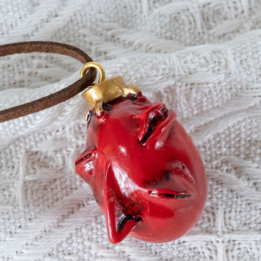 Bright Red Shell Black Wright Warrior Necklaces