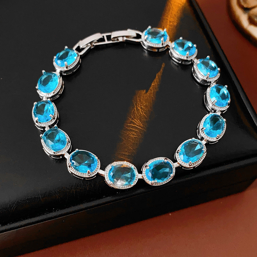 Irregular Square Flower Heart Water Drops Light Luxury High Bracelet