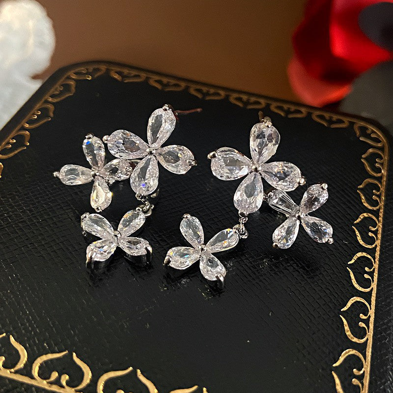 Women's Zircon Long Water Drop Zirconia Light Earrings