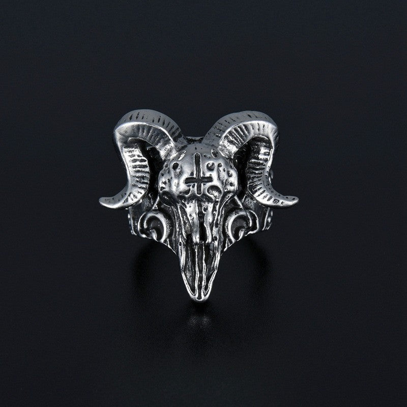 Men's Personality Sheep Head Open Single Index Finger Exaggerated Ring