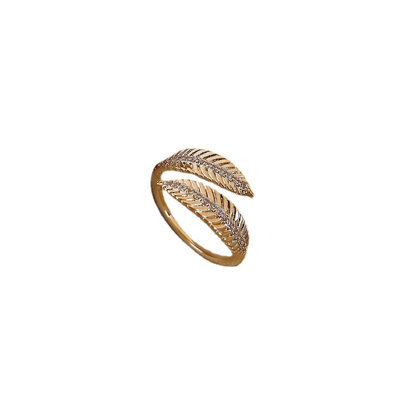 Simple Elegant Leaf Fashionable Open Adjustable Rings