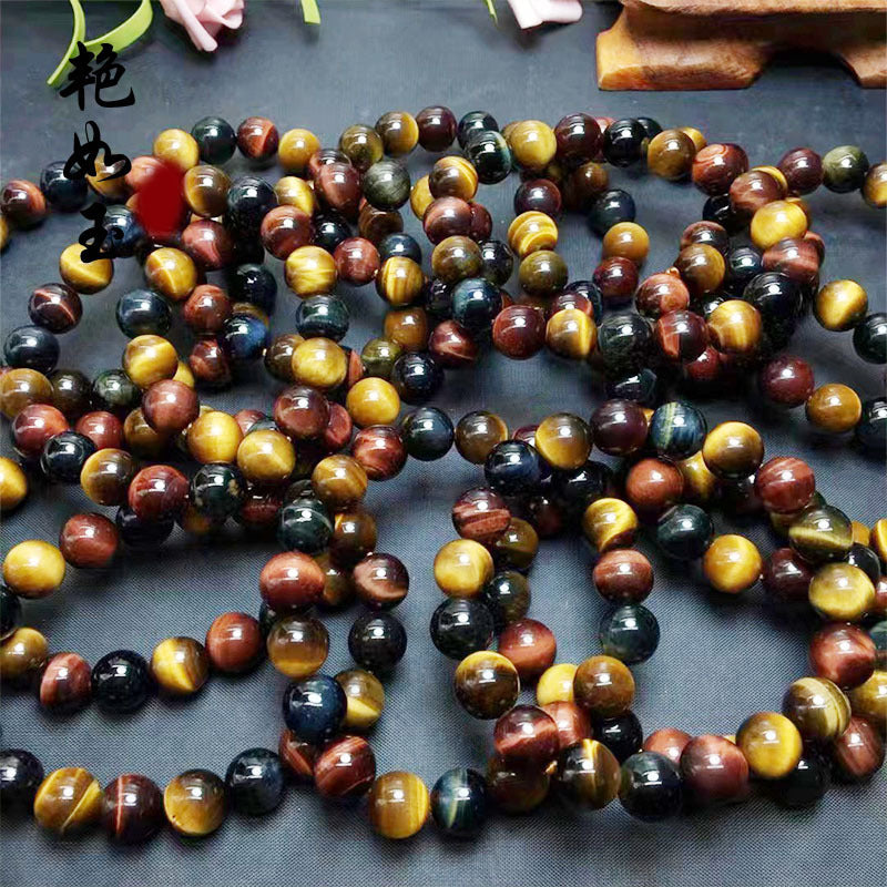 Yellow Tiger's Eye Color Red Lightning Bracelets