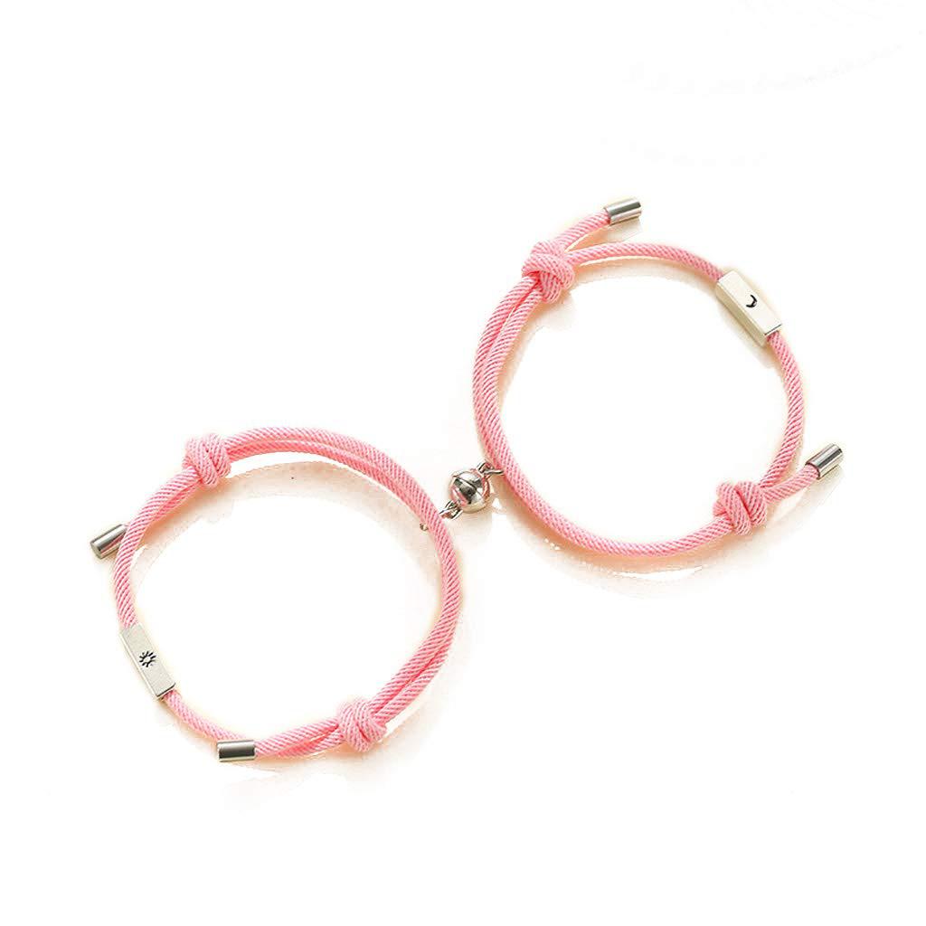 Milan Rope Spherical Magnetic Hand-woven Adjustable Colored Star Moon Bracelets