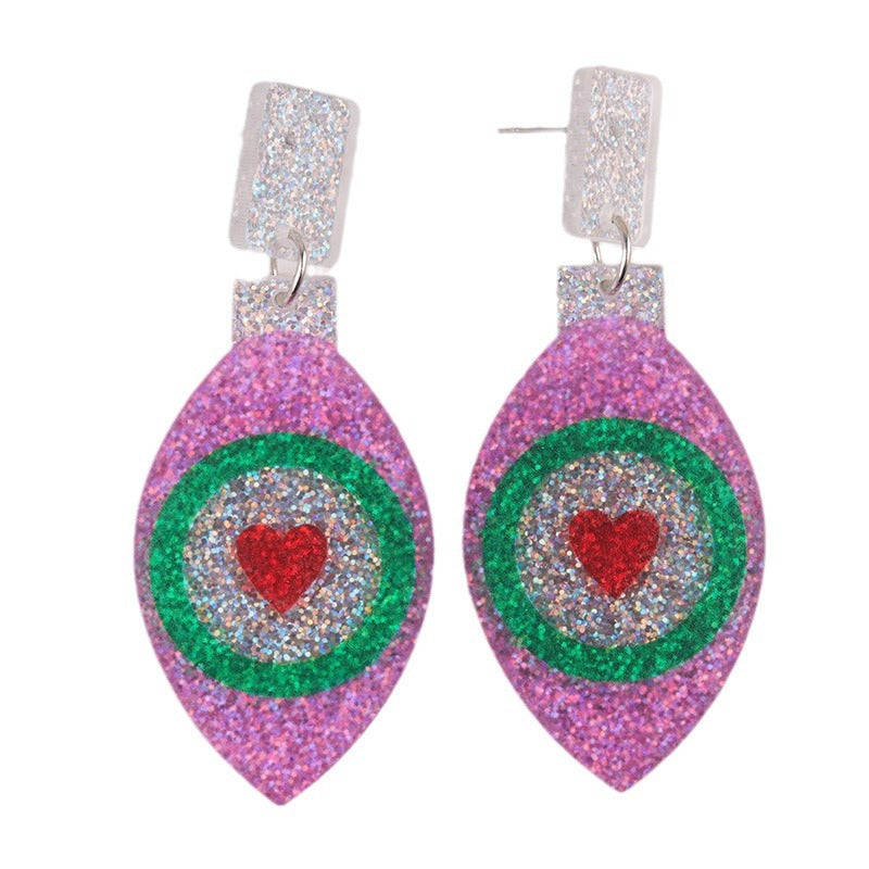 Love Colorful Tree Acrylic Simple Personality Earrings