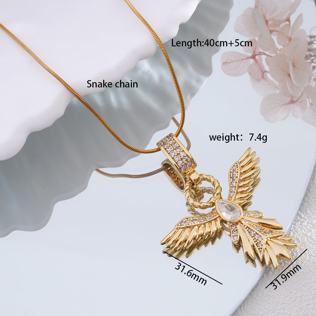 Women's & Men's Plated Sword Phoenix Wings For Jewelry Necklaces