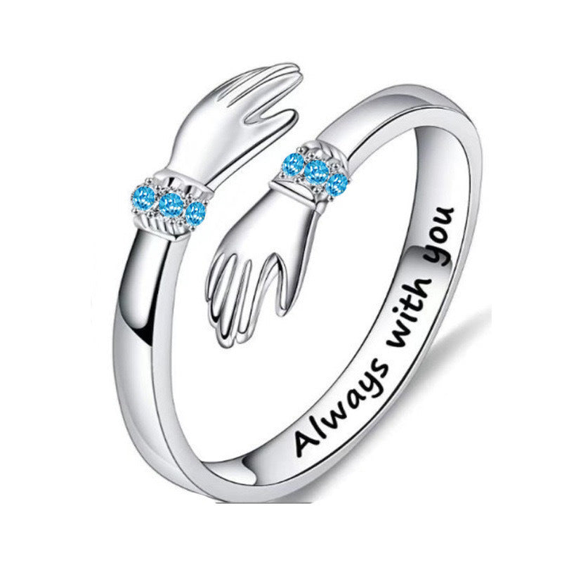 Love Lettering Opening Adjustable Warm Heart Ring