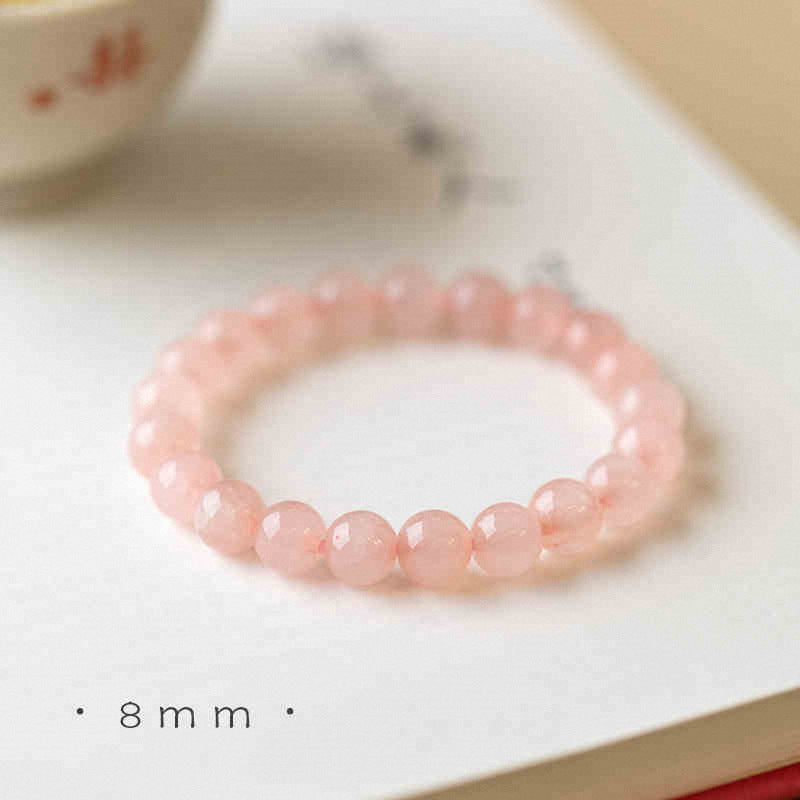 Natural Horse Pink Crystal Minority Simple Bracelets