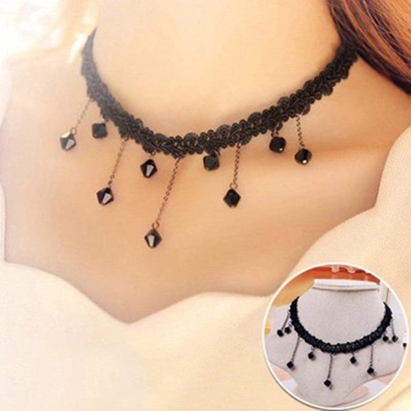 Women's Drop Tassel Pearl Double Layer Temperament Clavicle Chain Necklaces