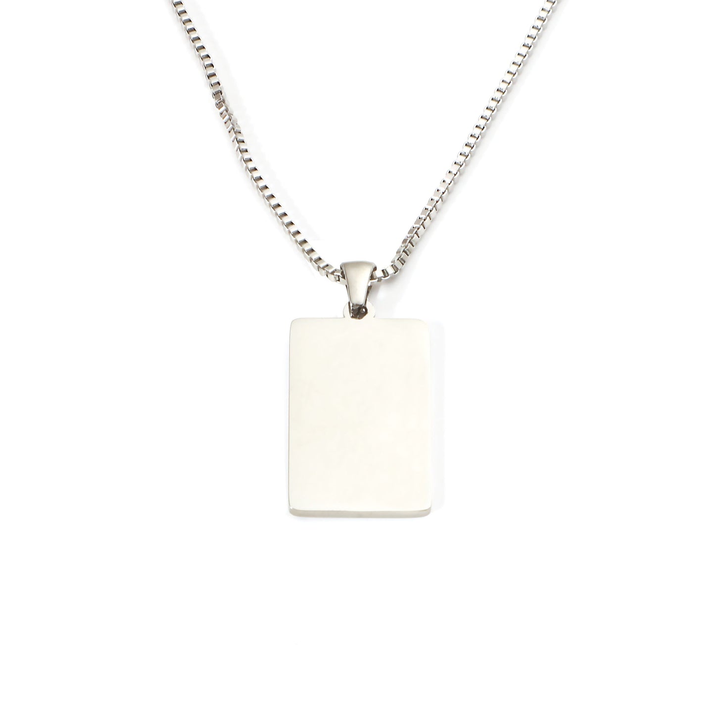 Rectangular Geometric Can Carve Writing Ornament Necklaces