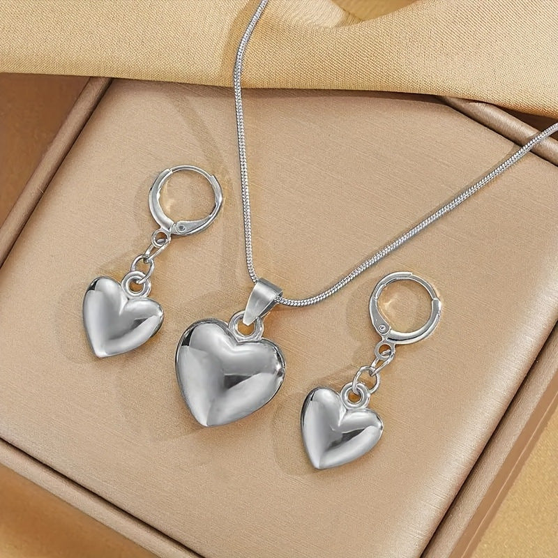 Peach Heart Suite High-grade Versatile Design Light Luxury Jewelry Set