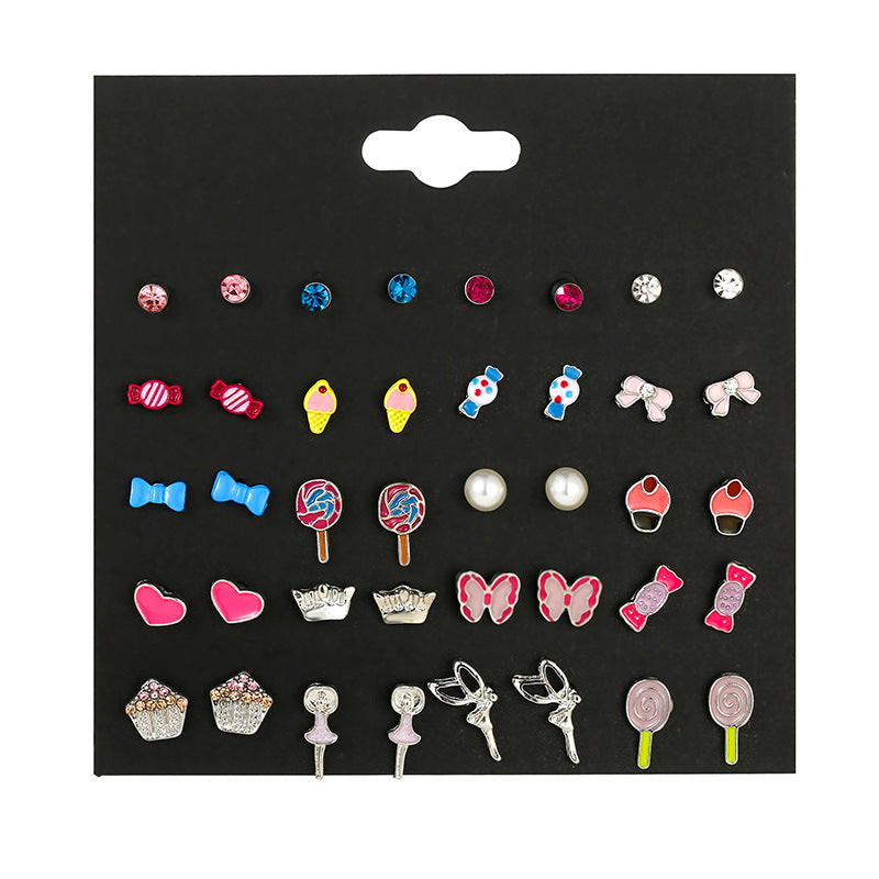 Wild Animal Fruit Combination Suit Female Earrings