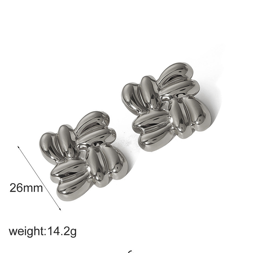 Women's Stainless Steel Niche High-grade Heart Line Rings