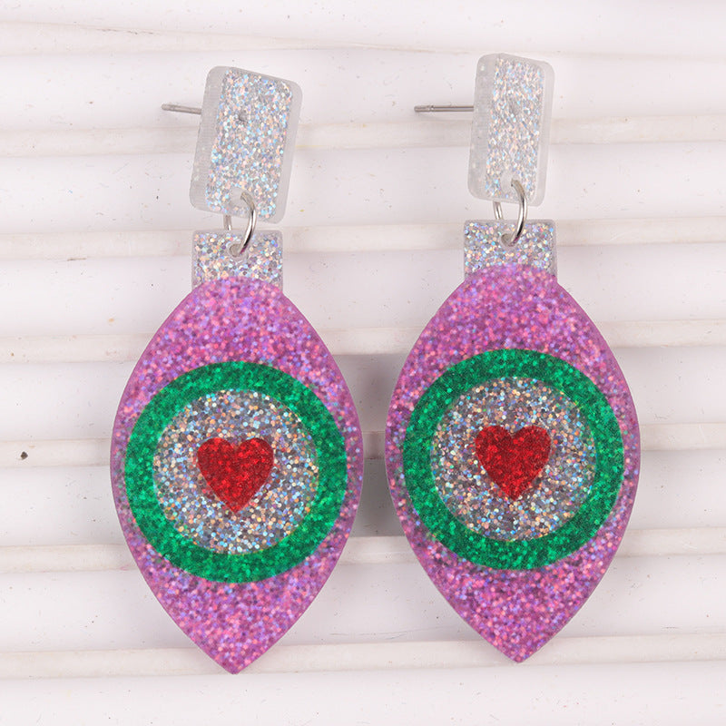 Love Colorful Tree Acrylic Simple Personality Earrings