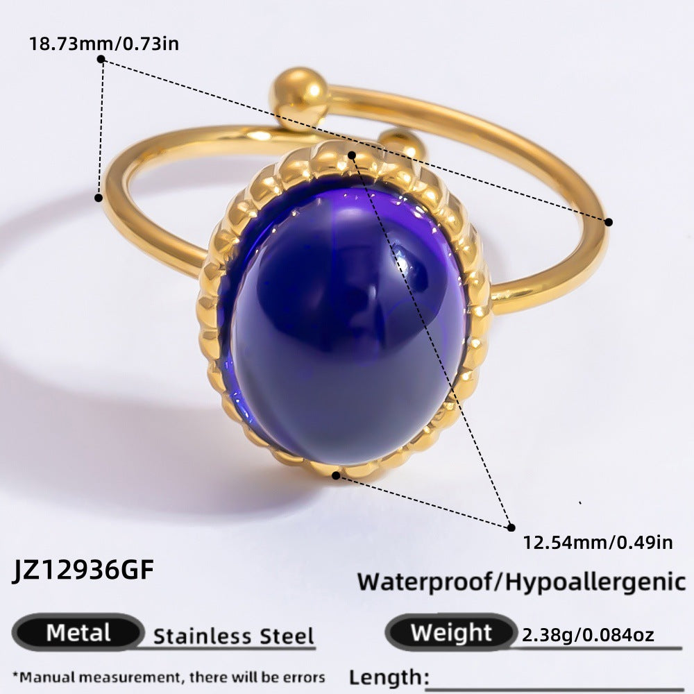 Stone Light Luxury Retro Niche High-grade Rings