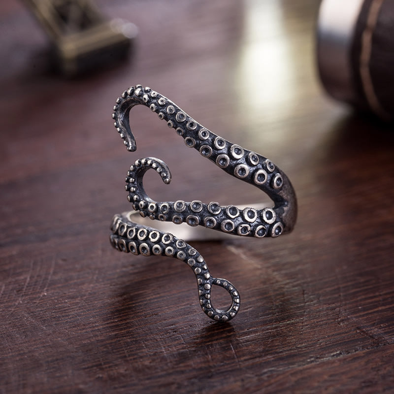 Night Punk Octopus Stainless Steel Titanium Rings