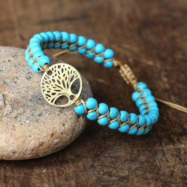 Double Layer African Turquoise Winding Creative Bracelets