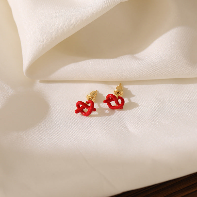 Knot Refined Simple High-grade Love Knotted Earrings