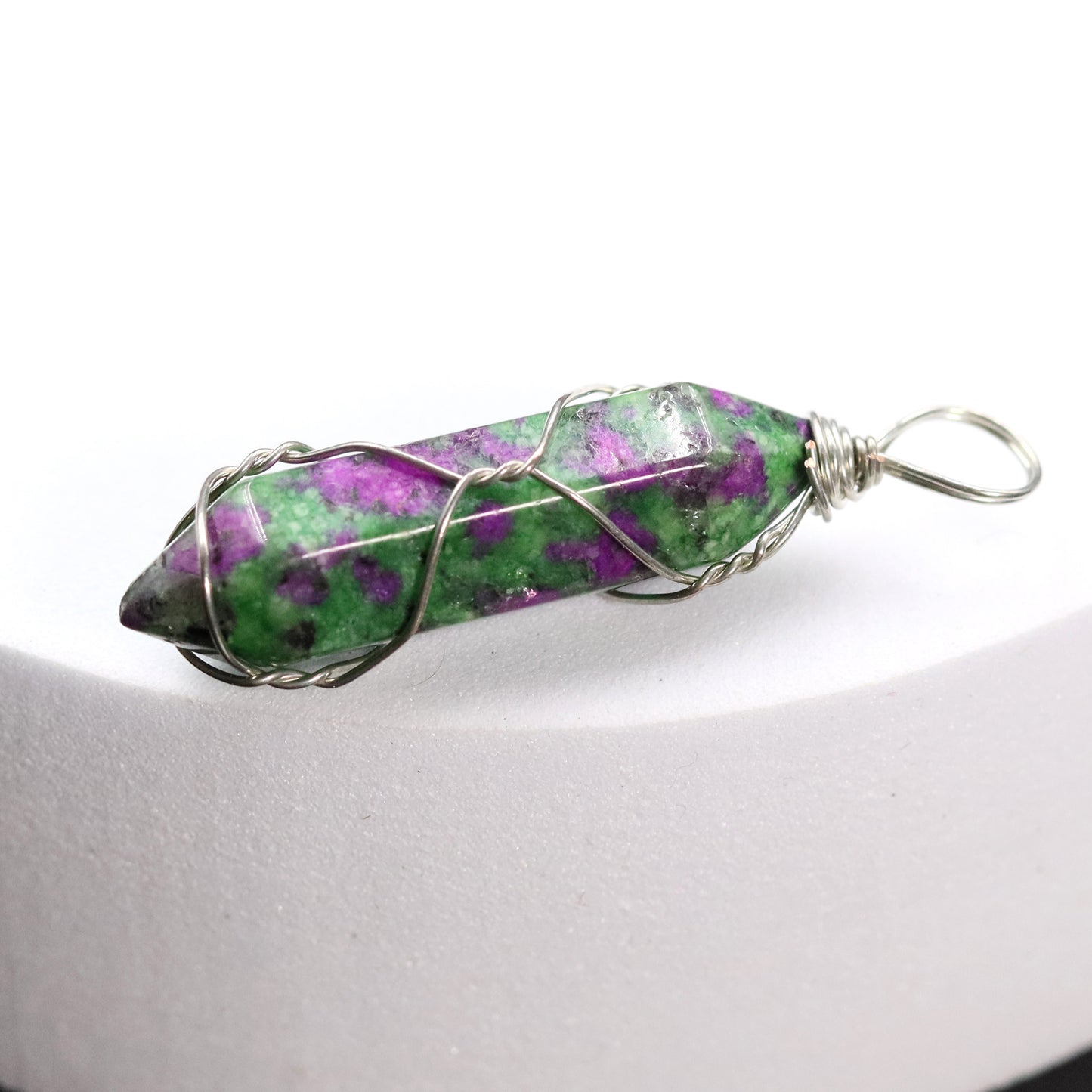 Pink Crystal Winding Hexagon Prism Handmade Pendants