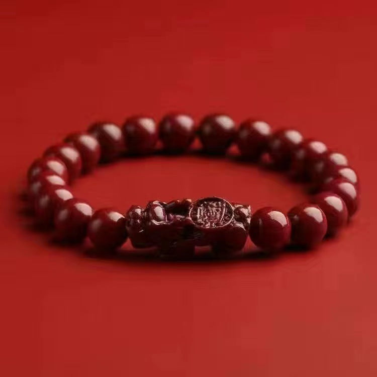 Men's Cinnabar Life Purple Gold Sand Buddha Bracelets