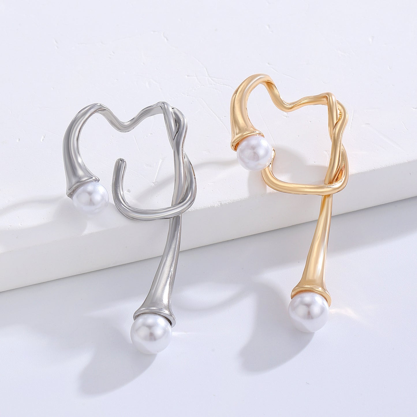 Women's Coffee Billion Pearl Ear Hanging Irregular Earrings