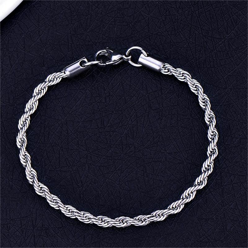 Men's Steel Thin Niche Hemp Flowers Chain Bracelets