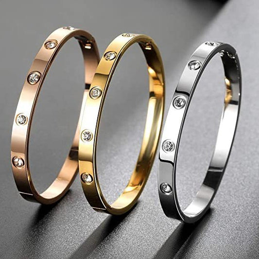 Card Ten Diamond Buckle Titanium Steel Fashion Bracelet