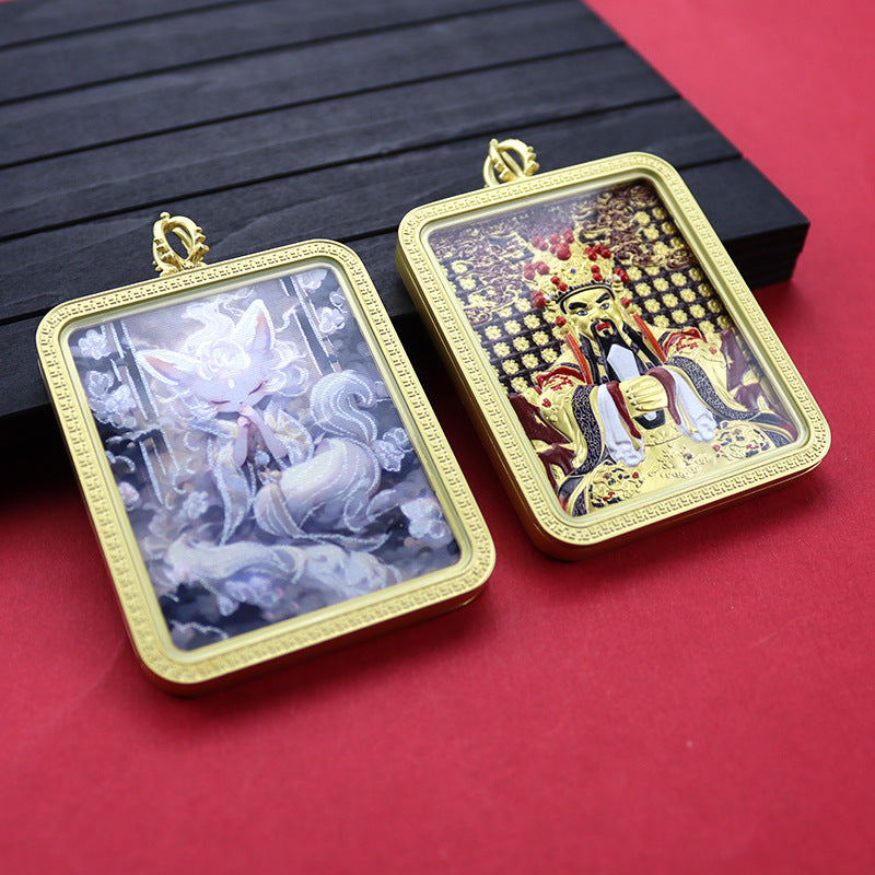 Three-dimensional Five-master Hand Painted Golden Outline Black Gold Pendants