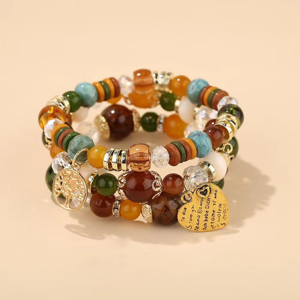 Bohemian Combination Peach Heart Love Jewelry Bracelets