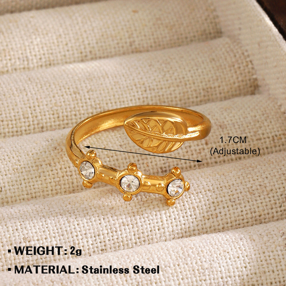 Stainless Steel Simple Diamond Inlaid Female Personalized Hip Rings