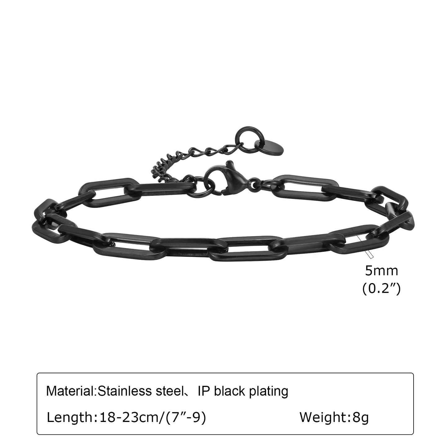 Men's Stainless Steel Flat Length Cross Chain Color Bracelets