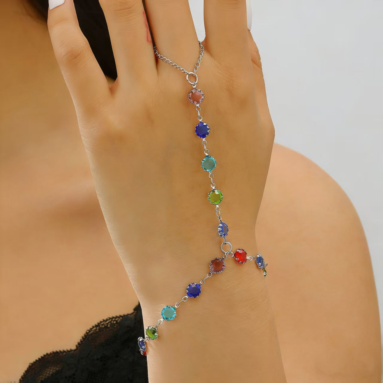Butterfly Love Pearl Finger Hip Hop Exaggerated Bracelets