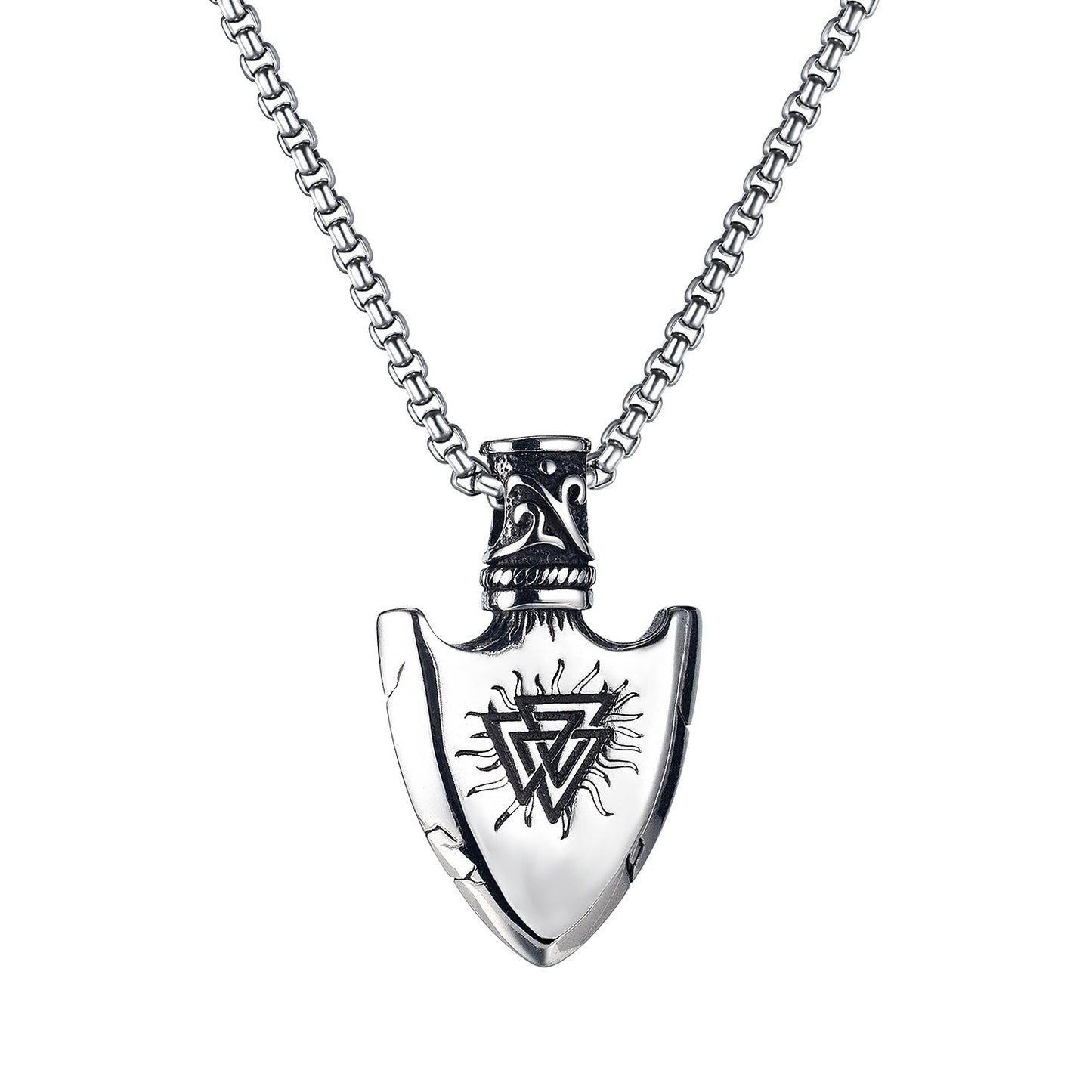 Men's Viking Boat Anchor Titanium Steel Vintage Stainless Necklace