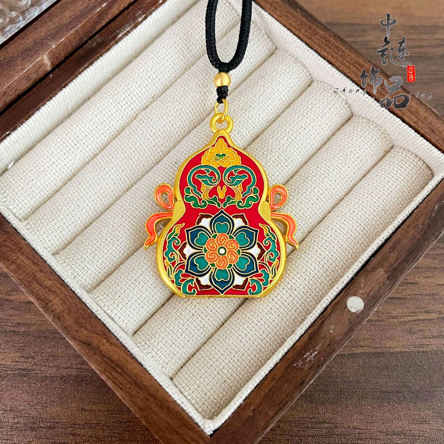 Vietnam Placer Gold Enamel Seven Fu Pendants