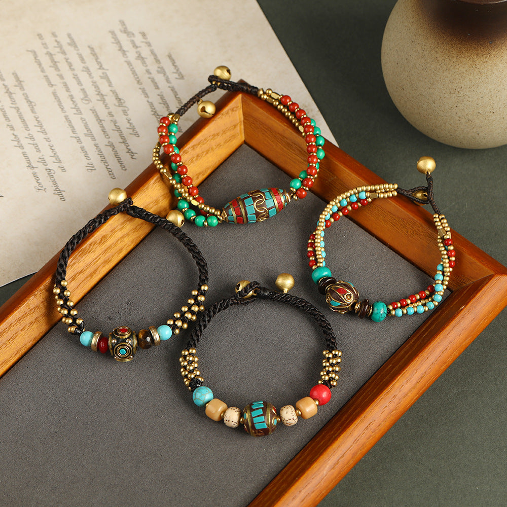 Women's & Men's Ethnic Style Tibetan Nepal Beads Personality Bracelets