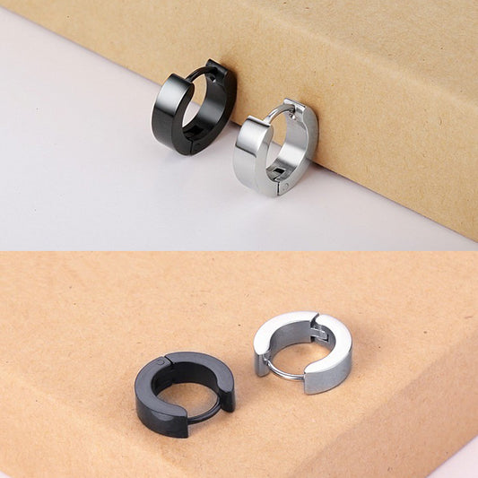 Men's Titanium Steel Stainless Classic Retro High-grade Simple Female Hip Earrings