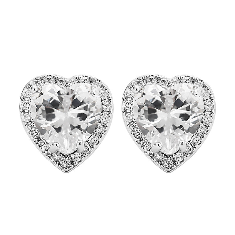 Women's Loving Heart For Elegant Zircon Heart-shaped Rings