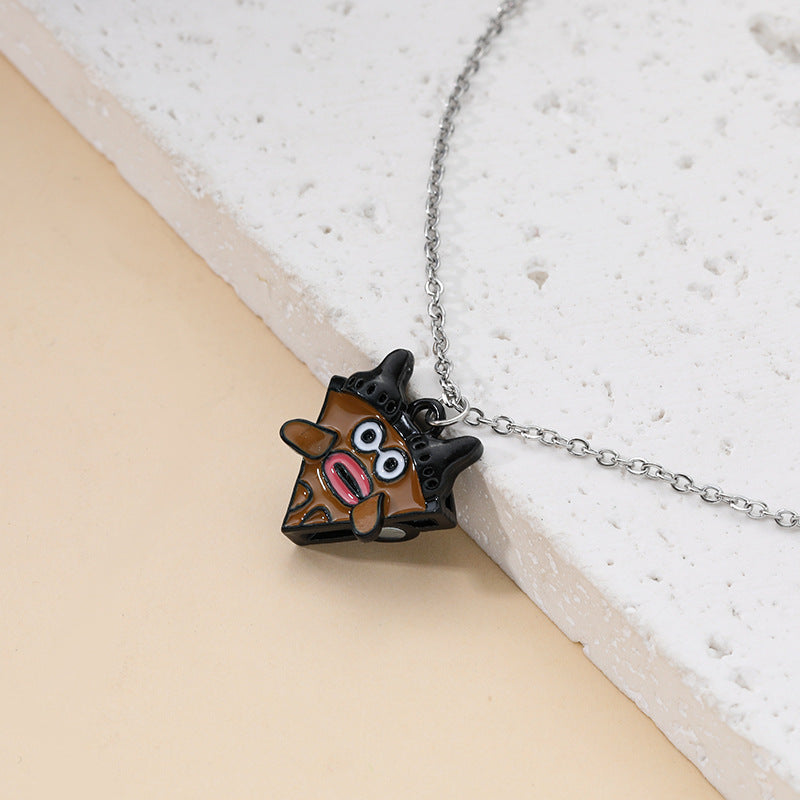 Pizza Magnetic Big Ugly Cute Good-looking Necklace