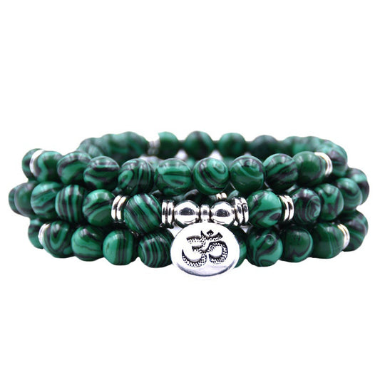 Women's Natural Stone Faith Inspirational Beads Elastic Bracelets