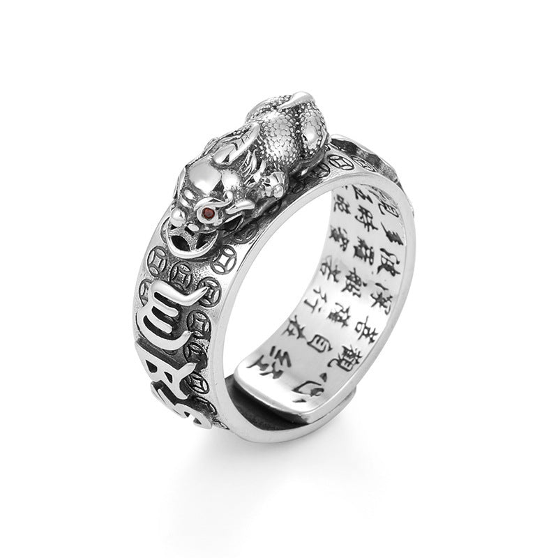 Men's Retro Thai Sier Diamond Ruby Argent Pur Vajra Rings