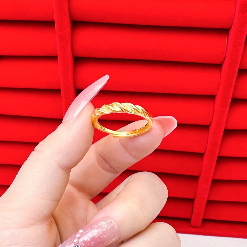 Gold Female Bow No Color Fading Niche Rings