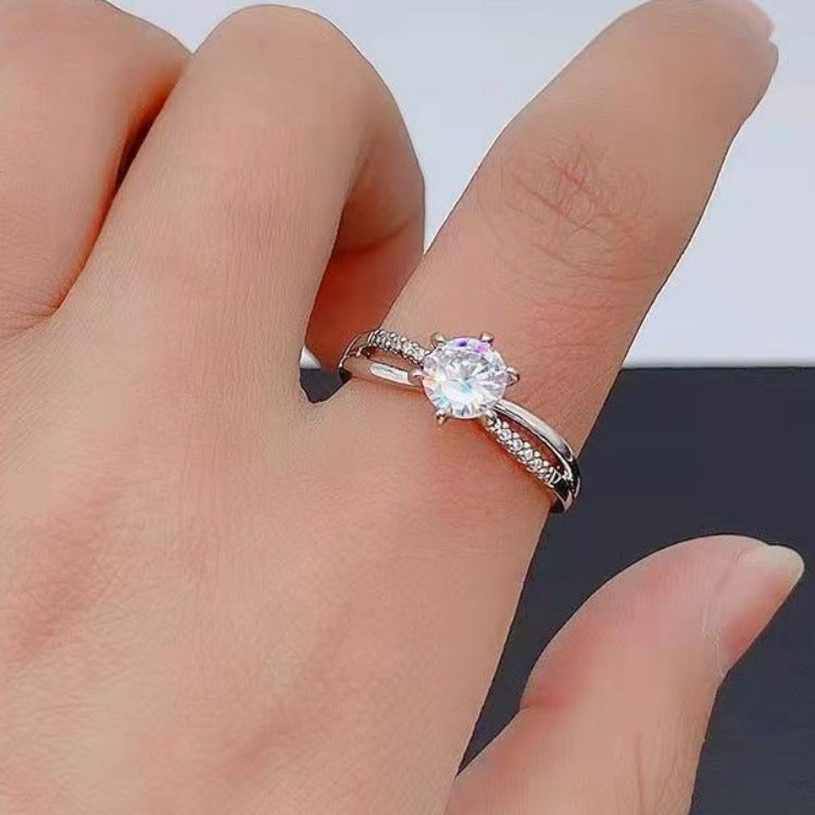 Women's & Men's Style Love Winding Diamond Couple Simple Niche Rings