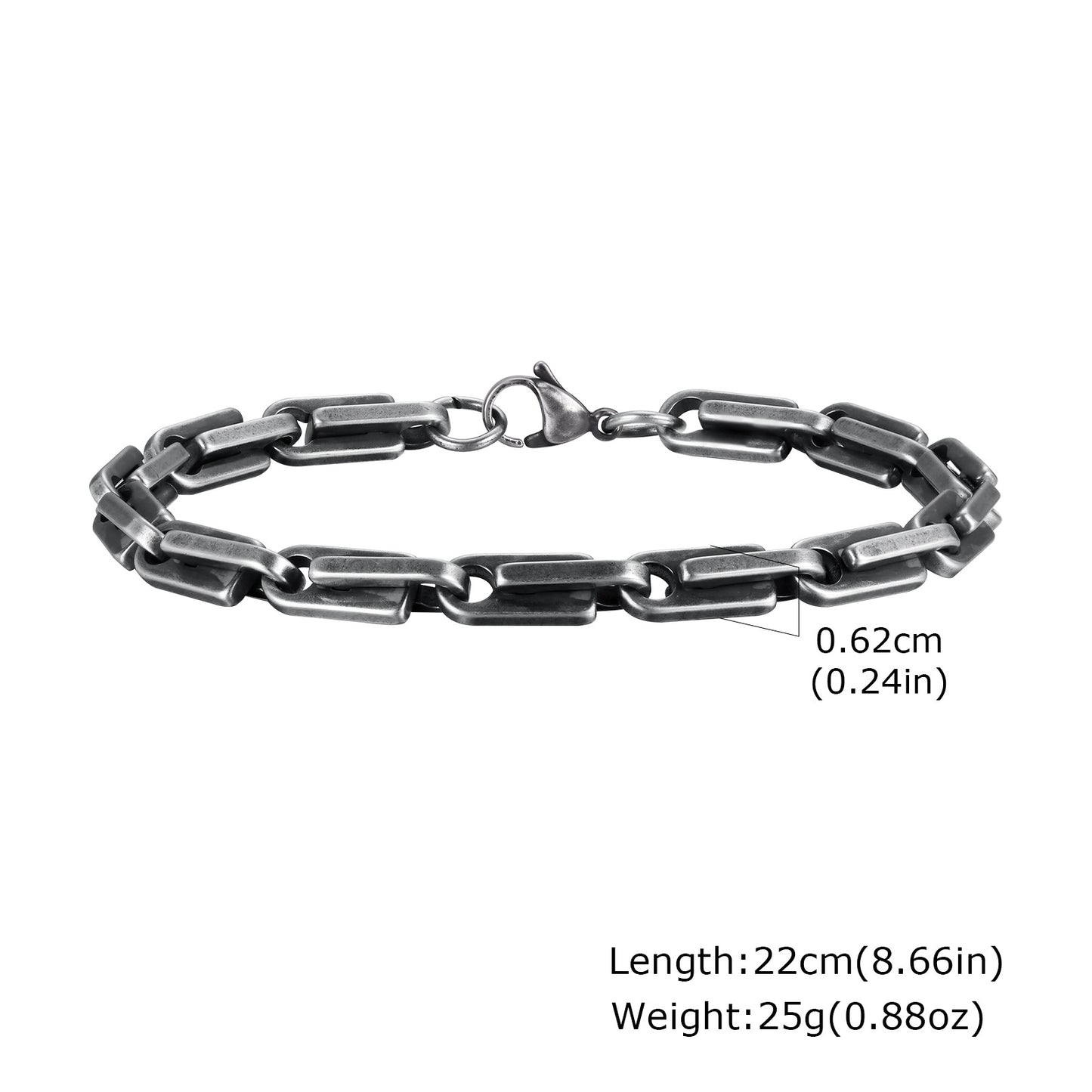 Men's Water Ornament Hip Hop Style Stainless Steel Handmade Chain Bracelets