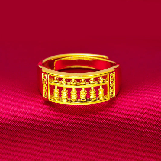 Men's Abacus Imitation Gold Vietnam Sand Open Brass Jewelry Set